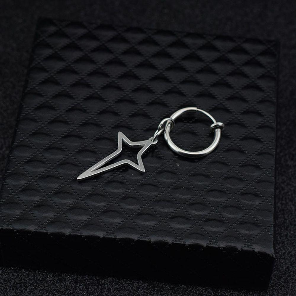 Male Fashion Jewelry Cross Star Dangle Earring Korean Style Ear Cuff Men Hoop Earring Clip Earring