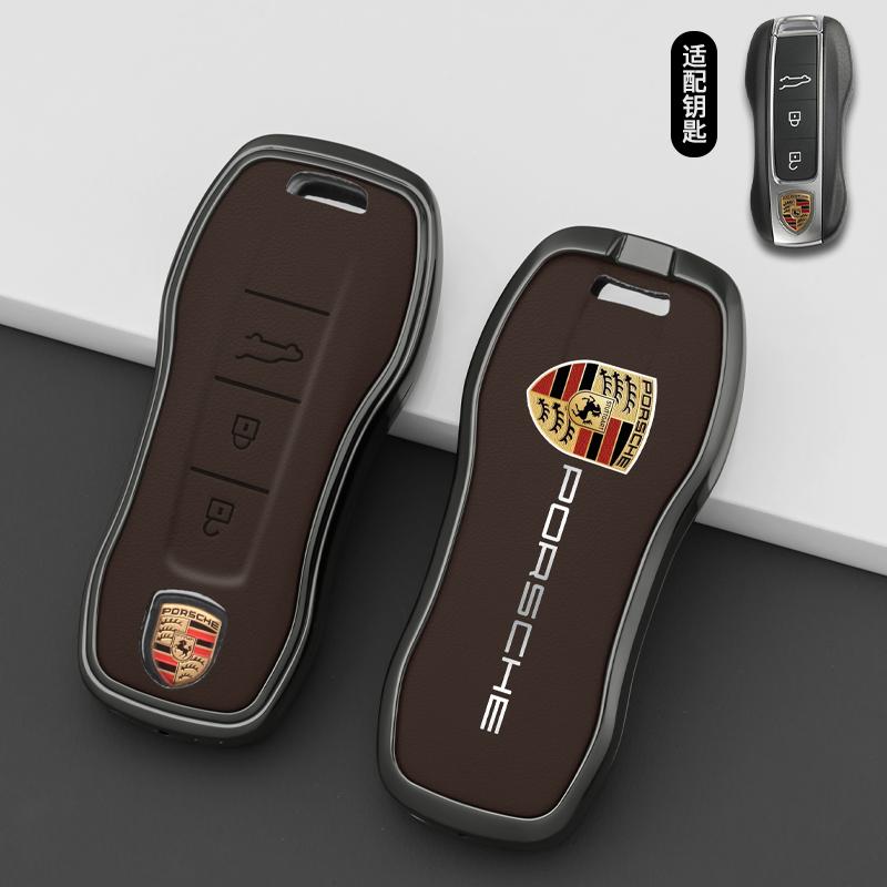 

Чехол-защита для брелока автомобиля из цинкового сплава и кожи для Porsche Panamera Cayenne 971 911 9YA Macan Boxster с 3 кнопками