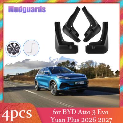 For BYD Atto 3 Evo Yuan Plus 2026 2027 Car Mudguards Mud Flaps Fender Flare Flap Splash Guard Cover Front Rear Wheel Accessories