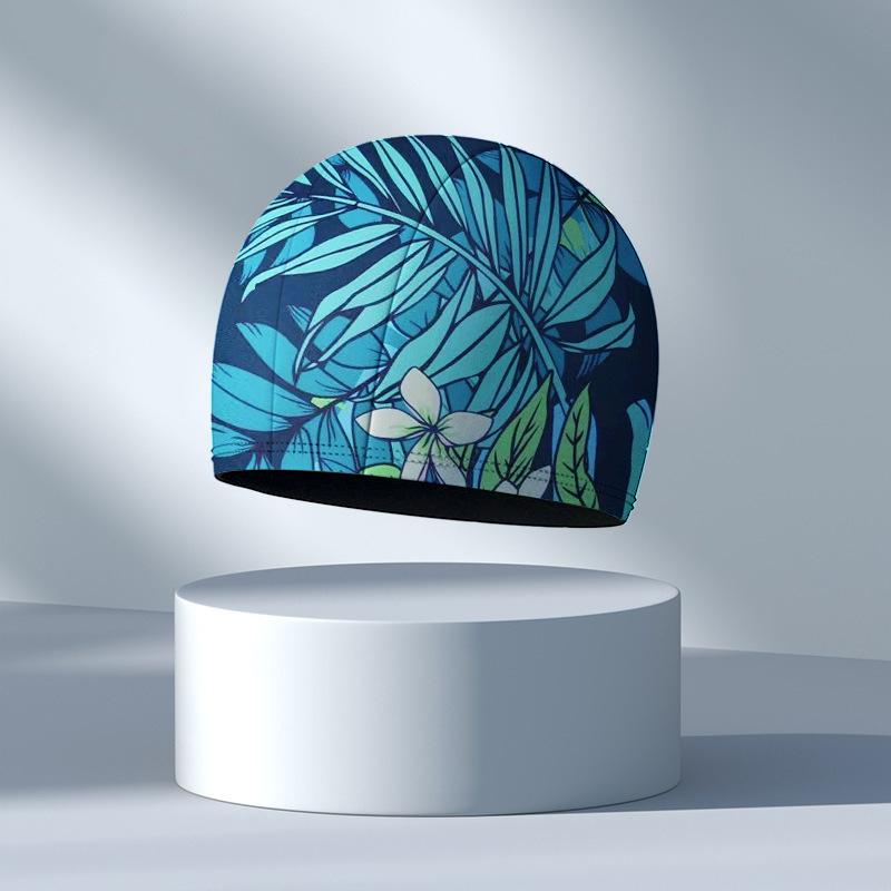 

Водонепроницаемая шапочка для плавания с принтом листьев, с защитой ушей и нескользящим дизайном для взрослых - Идеально подходит для бассейна, пляжа и летних развлечений