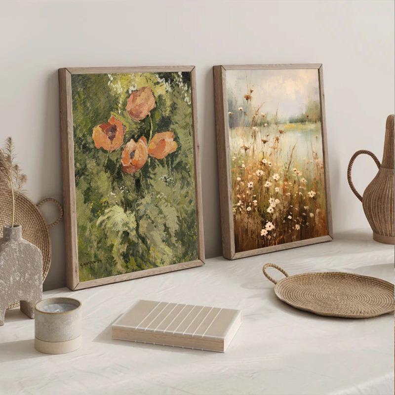 Poster Print Artă de Perete Plantă Florală Vintage Pictură pe Pânză Floare Scandinavă Modernă Estetică Decor Acasă pentru Camera de Zi Nordică
