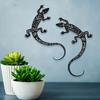 2D Metal Gecko Silhouette 2pcs Flat Iron Wall Art Sculpture Outdoor Home Garden Decor
