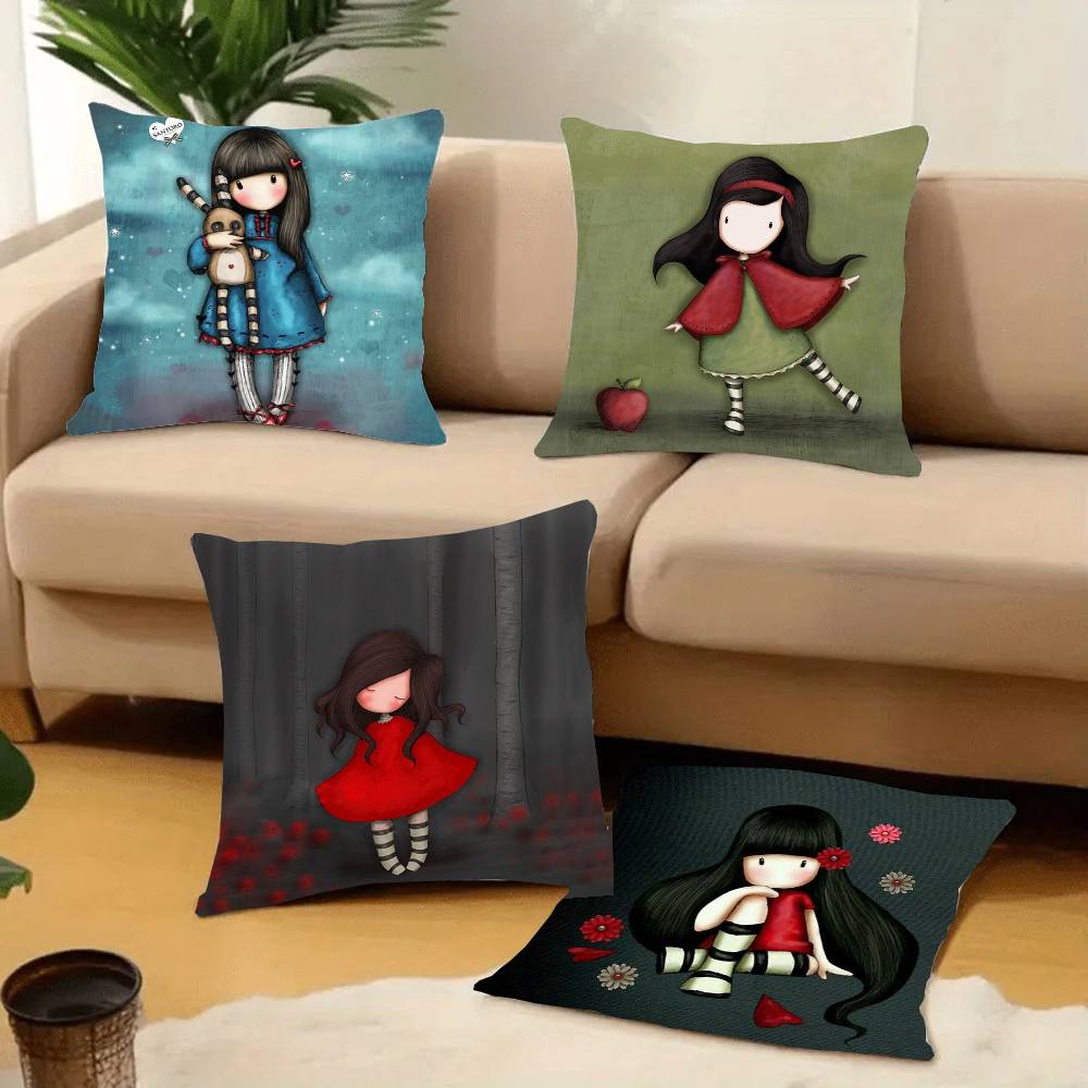 S-Santoro G-Gorjuss Art Pillow Case Home Decor Throw For Sofa Bed Car Room Decor Gift Idea