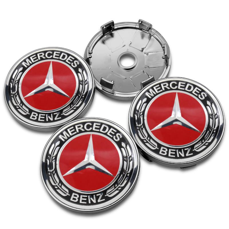 OLV5 4Pcs 60mm 75mm Car Wheel Center Hub For Mercedes Benz AMG class W205 W203 GLC GLK W206 W220 A180 W211 Cap Rim Cover Accessories