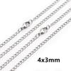 ( No Fade ) 5pcs /lot 3x2mm Man Women Chain Necklace 316L Stainless Steel O Link Pendant Necklace Fashion Jewelry 50CM 70CM Long