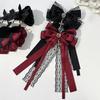 1Pcs Dark Lace Bow Hair Accessories Red Black Cross Love Hair Clip Gothic Lolita Headwear Accessories Butterfly Hair Clip
