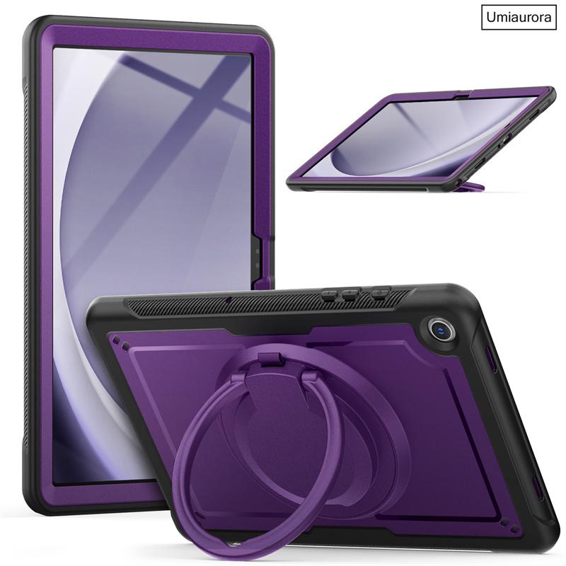 For Samsung Tab A9 8.7 SM-X110 A9+ A11+ Plus 11 Inch SM-X230 X210 X130 Pull Ring Stand Strap Tablet Case Shockproof Armor Funda