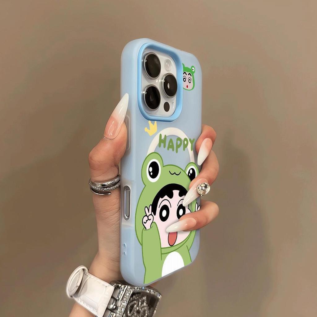 Magnetic Jelly 2-in-1 Phone Case 15pm Frosted Transparent Phone Case for Apple Wave Personalized Cartoon Fashion Interior