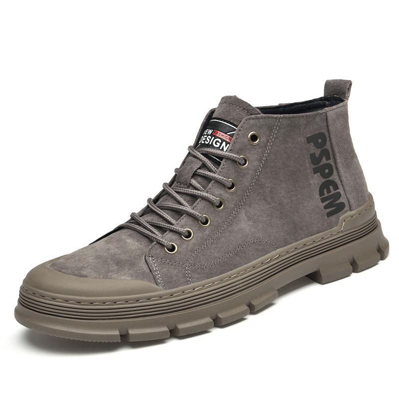 Men s High-Top Genuine Pigskin Leather Desert Boots - Mid-Calf Casual Workwear Size 41