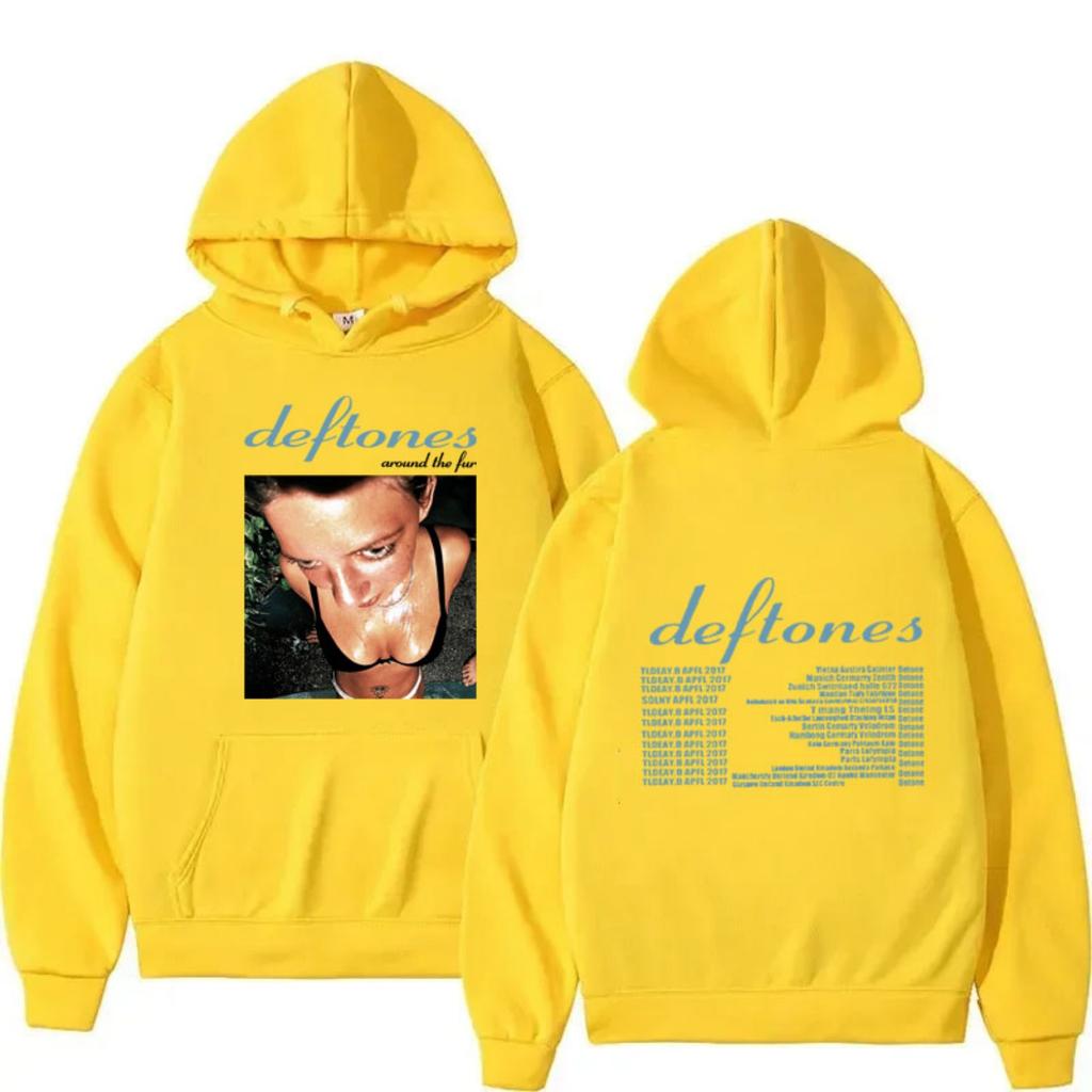 Deftones Around The Fur Tour Band Konzert Hoodie Damen Punk Hip Hop Hoodies Damenmode Retro Grunge Sweatshirt Streetwear
