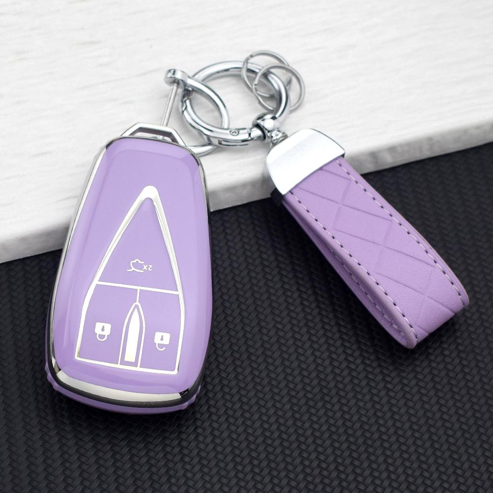 Anti-Scratch Key Cover For Changan Cs75 Plus Cs55 Plus Cs35 Plus Unit Unik Oshan X7 X5  Tpu 3/4/5 Buttons Car Key Case Keychain