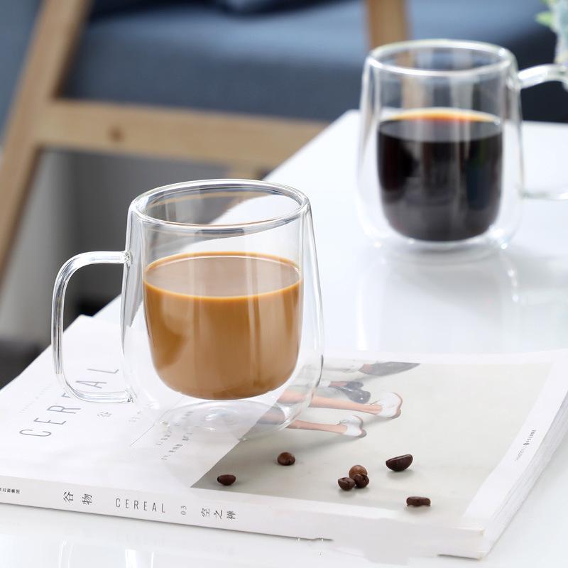 High Borosilicate Double-Walled Insulated Glass Mug with Handle Double-Walled Mug 150ml