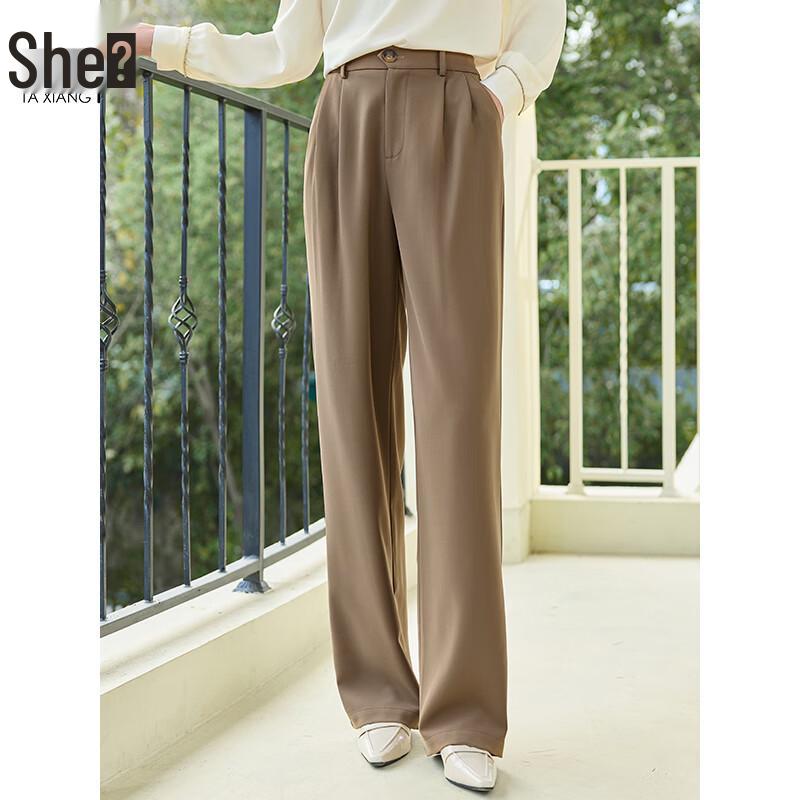 Women's High-Waist Wide-Leg Straight Suit Pants