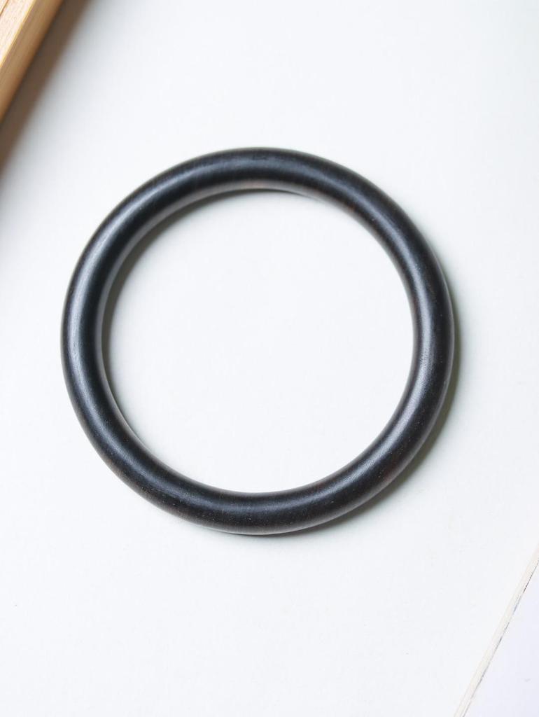 Ethnic Style Wenwan Jewelry - Blood Sandalwood, Green Sandalwood, Ebony, Rosewood, and Agarwood Thin Bangle Bracelet (0.8 Round Bar).