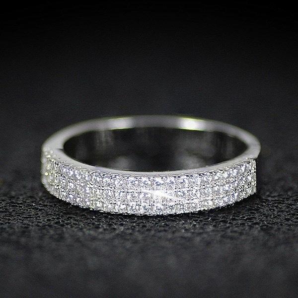 European and American fashion personalized diamond ring zircon engagement ring unisex ring jewelry geometric 226 6 платиновый
