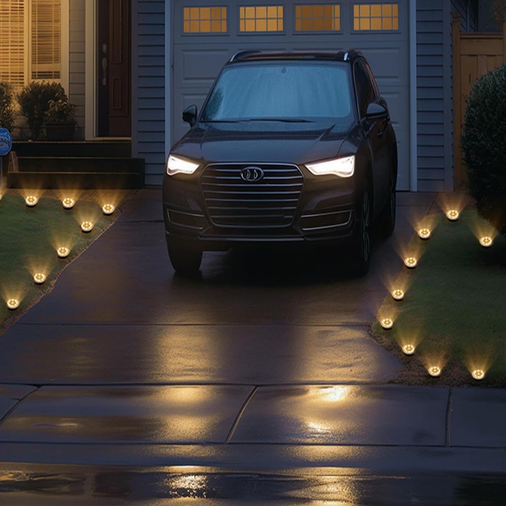 LITNOFAY Outdoor Solar Garden Solar Small IP44 Waterproof 8 LED Garden Solar 8 LED Street Indirect IP44 Garden Light Set of Light, In-Ground Light,