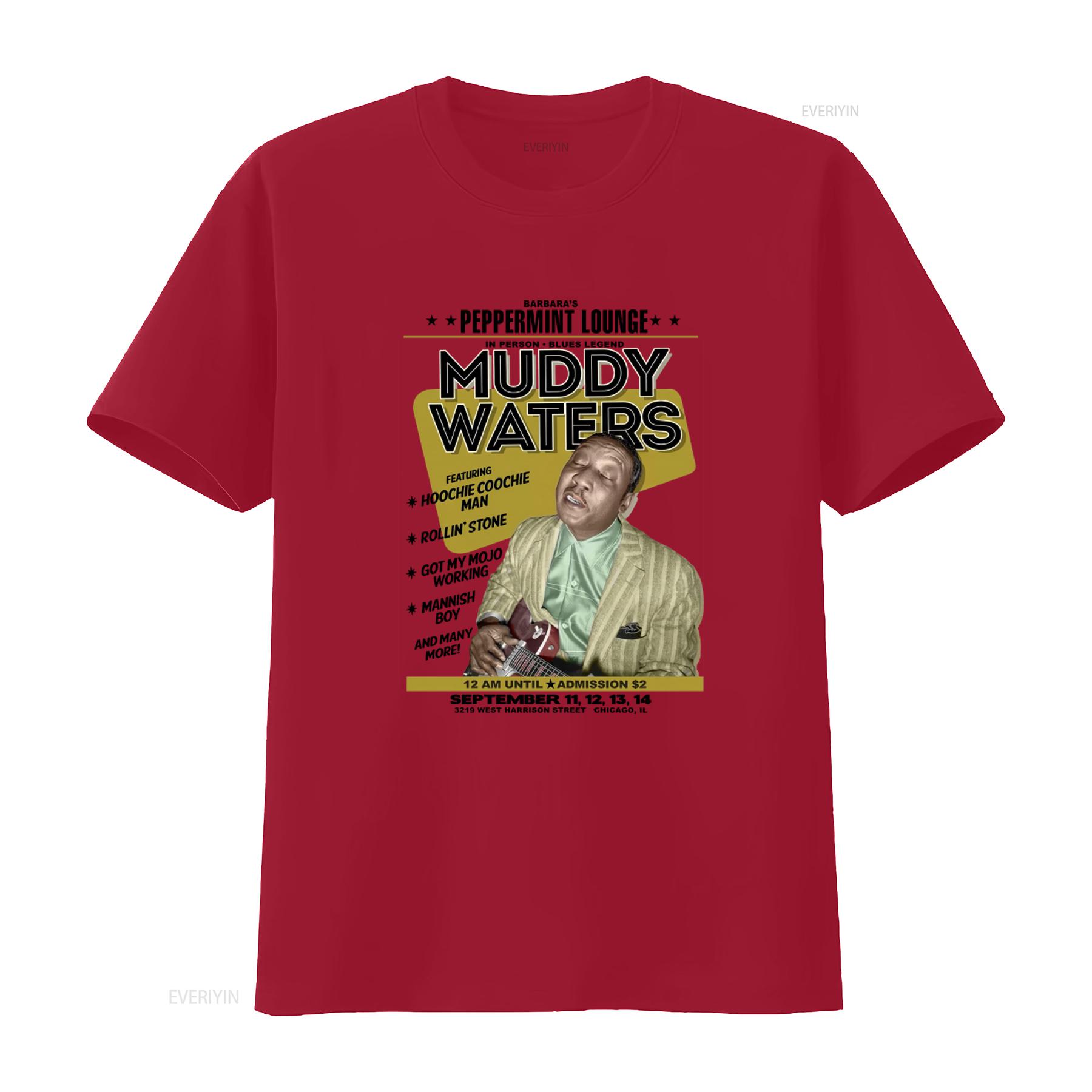 Muddy Waters T Shirt Peppermint Lounge Show Poster Blues Legend Design Official Mens vintage Washed Slightly graphic streetwear S
