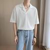 Men's Trendy Loose-Fit V-Neck Polo Shirt - Summer Style Korean Design