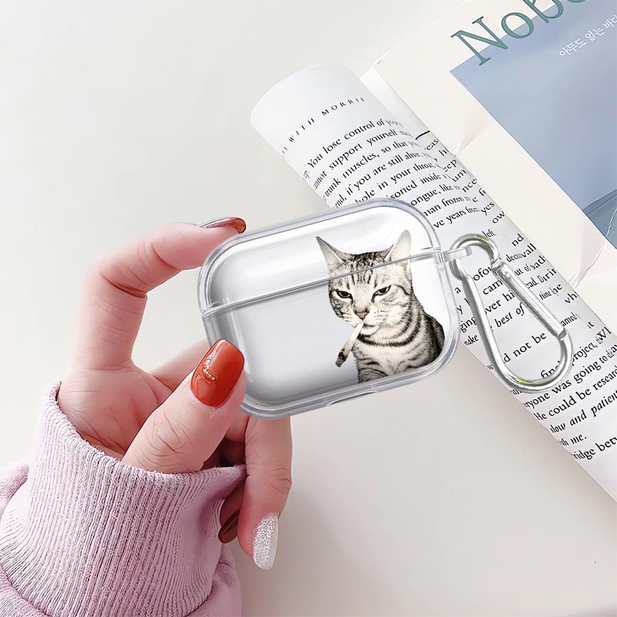 Clear Earphone Cases Cover Case For Airpods 4 Pro 2 Pro3 3 Pro2 1 Cool Cat