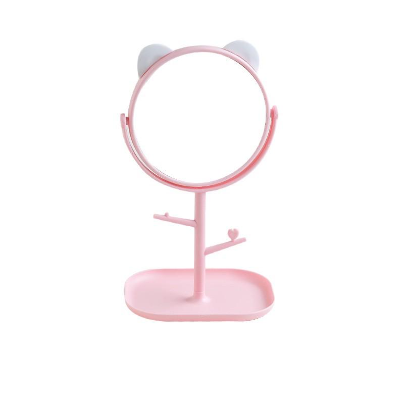 Speciální nabídka pro nováčky: Otočné medvídkové kosmetické zrcátko - Roztomilé stolní kosmetické zrcátko