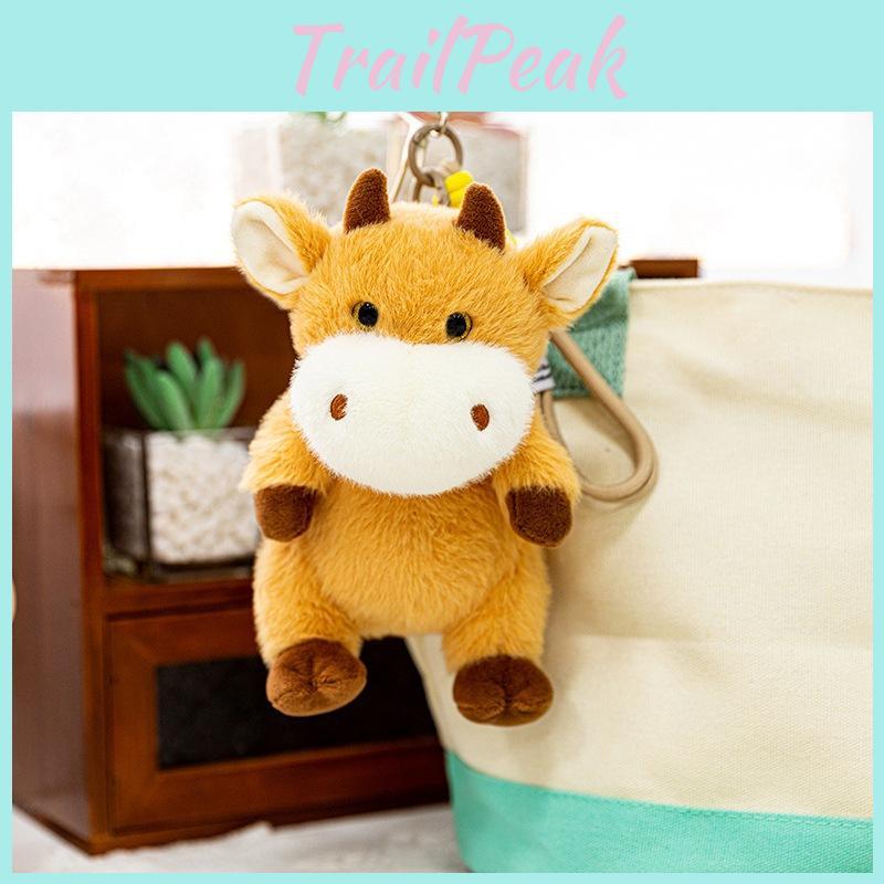 Cartoon Little Cow Plush Pendant With Soft Short Pile For Kids And Gifts