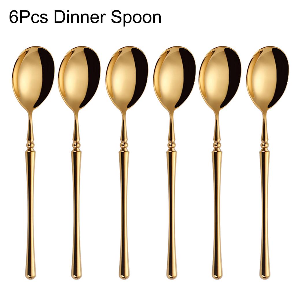 6/16/24/30Pcs Gold Tableware Stainless Steel 304 Cutlery Set Mirror Dinnerware Wedding Gift Hotel Home Dinner Party Flatware