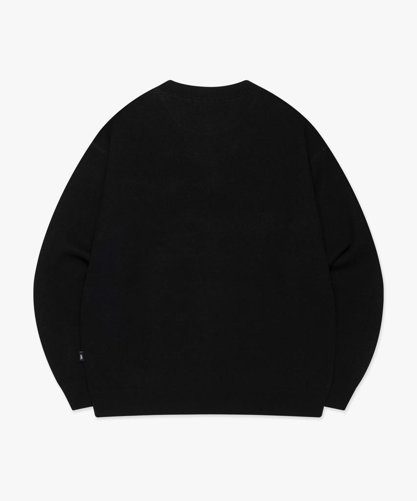 LMC Bear Face Knit Sweater Black