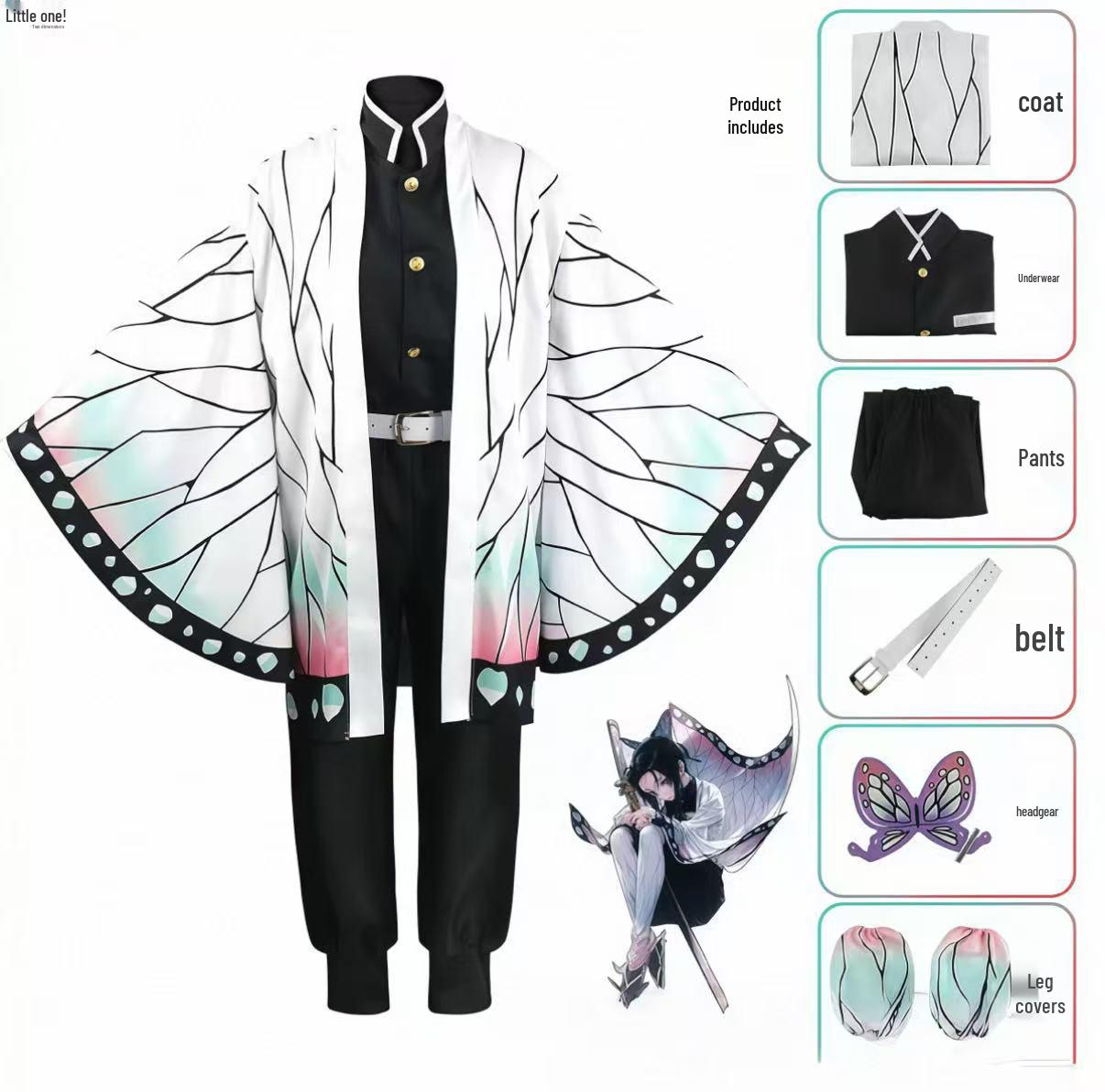 

Demon Slayer Shinobu Kocho Insect Pillar Cosplay Costume for Kids & Adults - Halloween & Performance Wear Small