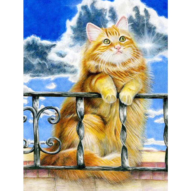 5D DIY Diamond Painting Naughty Cute Cat Diamond Embroidery Cross Stitch Kit Full Rhinestone Mosaic Home Decor