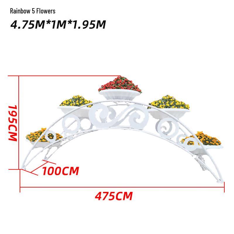 Outdoor Rainbow Glass Flower Display Sculpture