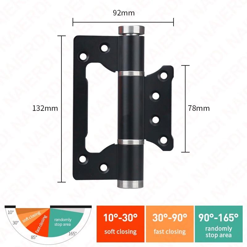 2 Pieces Soft Closing Door Hinge Automatic 90° Positioning Hydraulic Door Closer 5 Inch Adjustable Door Closer Hardware