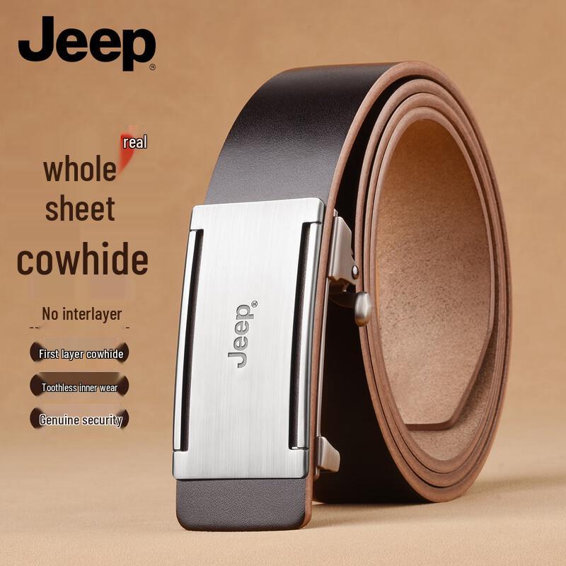 JEEP Men s Top-Grain Leather Automatic Buckle Belt 110cm - 125cm