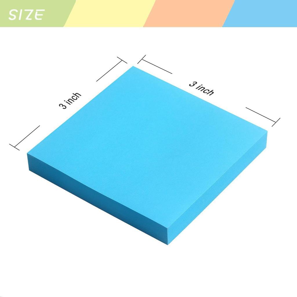 (16 Pads) Sticky Notes 3x3 inches Post It Notes Pads. 8 Bright Color Recyclable Self-Stick Notes. Easy to Stick for Office School Home