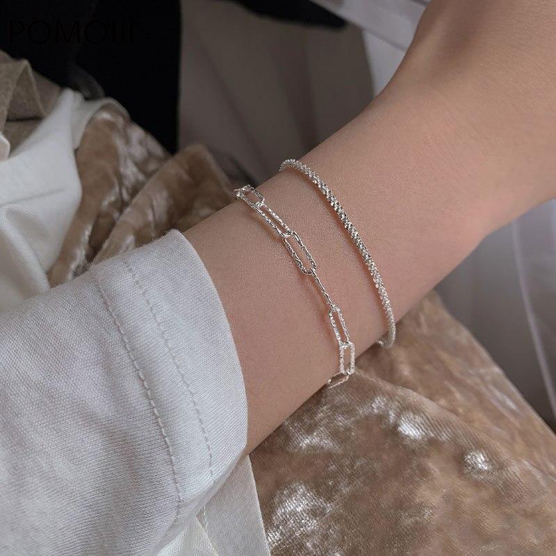 925 Sterling Silver French Sparkling Bracelet for Women Luxury Temperament Girlfriends Party Jewelry Gift