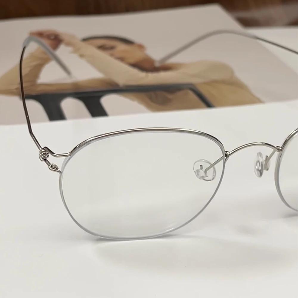 Denmark Brand Screwless Oval Titanium Glasses Frame ROBIN Ultralight Thin Rim Eyeglasses Designer Minimalist Eyewear Spectacles