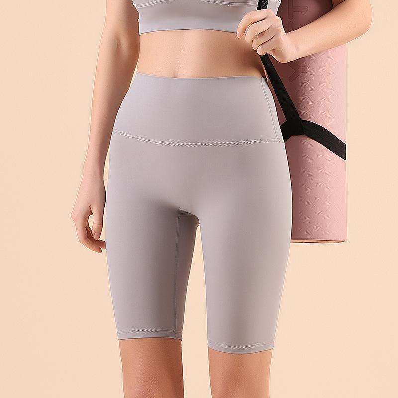 Women's High-Waist Nude Yoga Shorts - Quick-Dry, Hip-Lifting, Pilates & Cycling Leggings