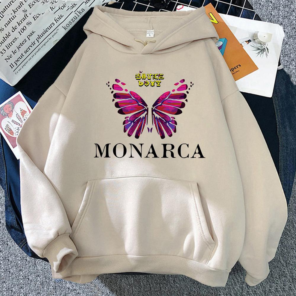 Eladio Carrion Sauce Boyz Monarca Hoodies Rose Graphic Sweatshirt Fashion Unisexga Anime Clothes Unisex/women Casual Fleece Streetwear