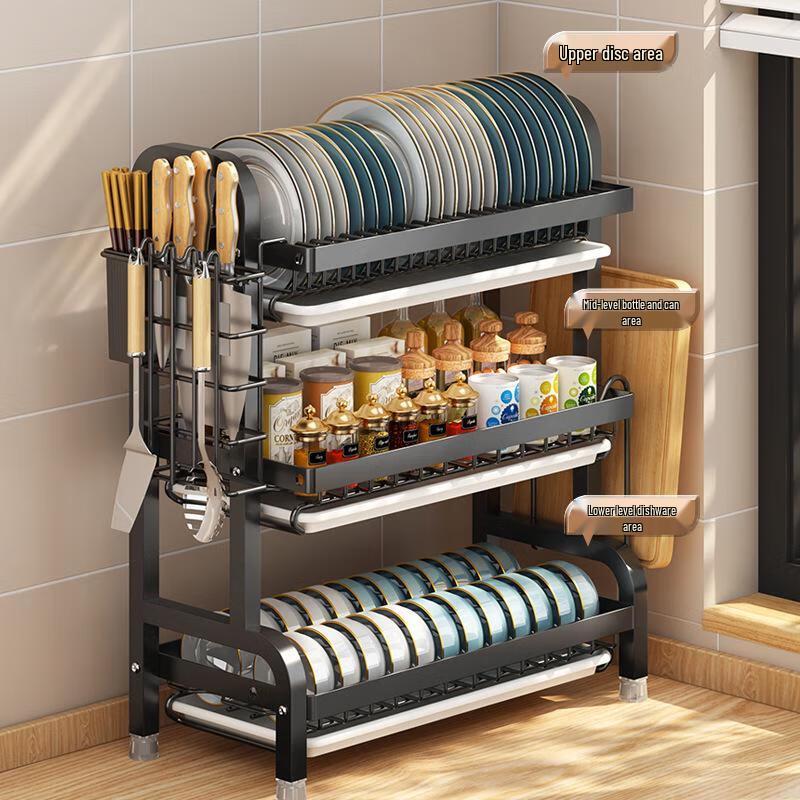 Shunqi Multifunctional Carbon Steel Dish Drying & Storage Rack