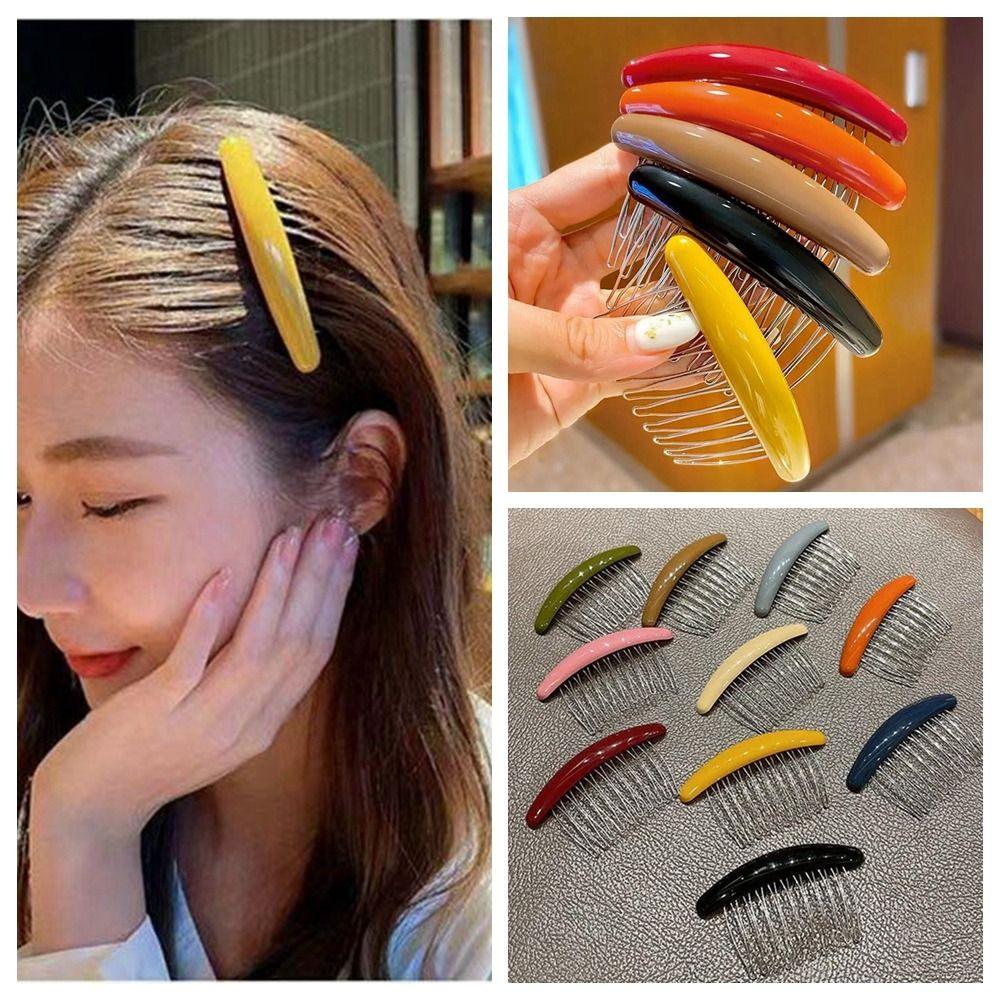 Side Clip Hair Comb Clip Candy Color Hair Clip Broken Hair Clip  Female Hair Accessories