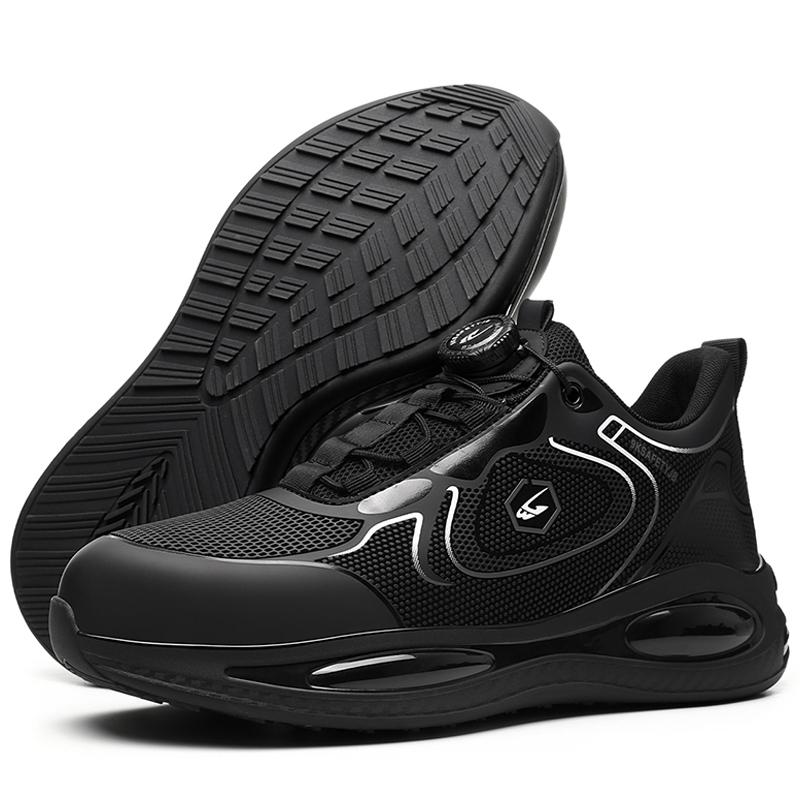 

New Waterproof Men Safety Shoes Steel Toe Sneakers Rotated Buckle Puncture Proof Work Safety Boot Man Air Cushion Work Shoe 37