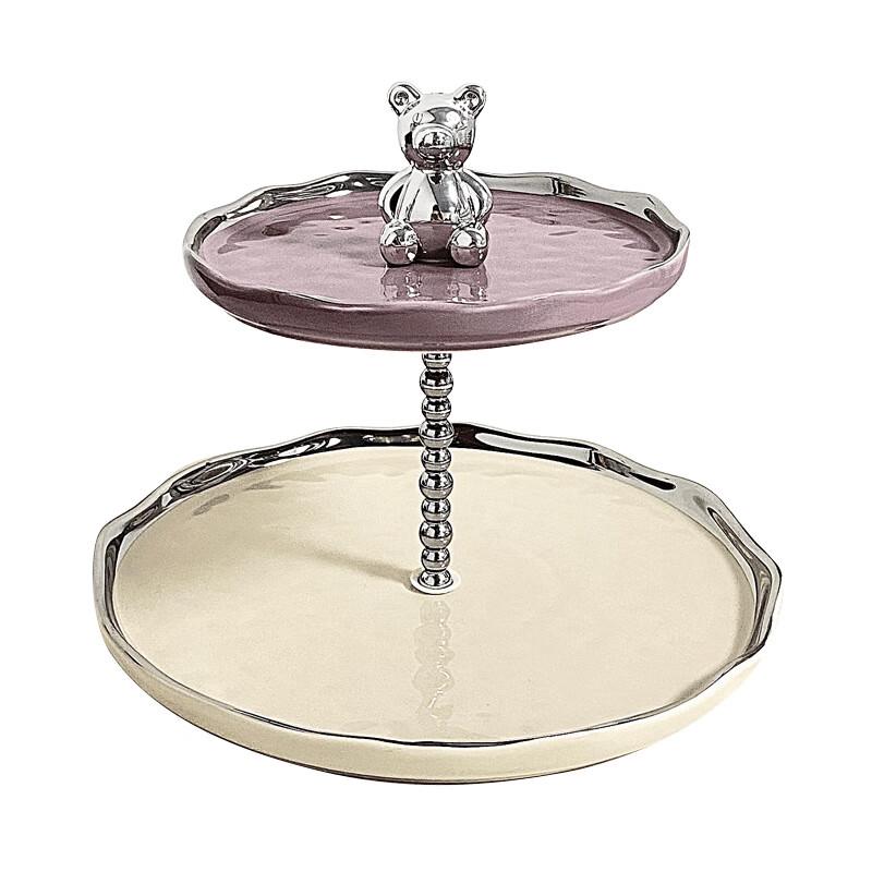 Qianxing Ceramic Tiered Cake & Snack Plate Set
