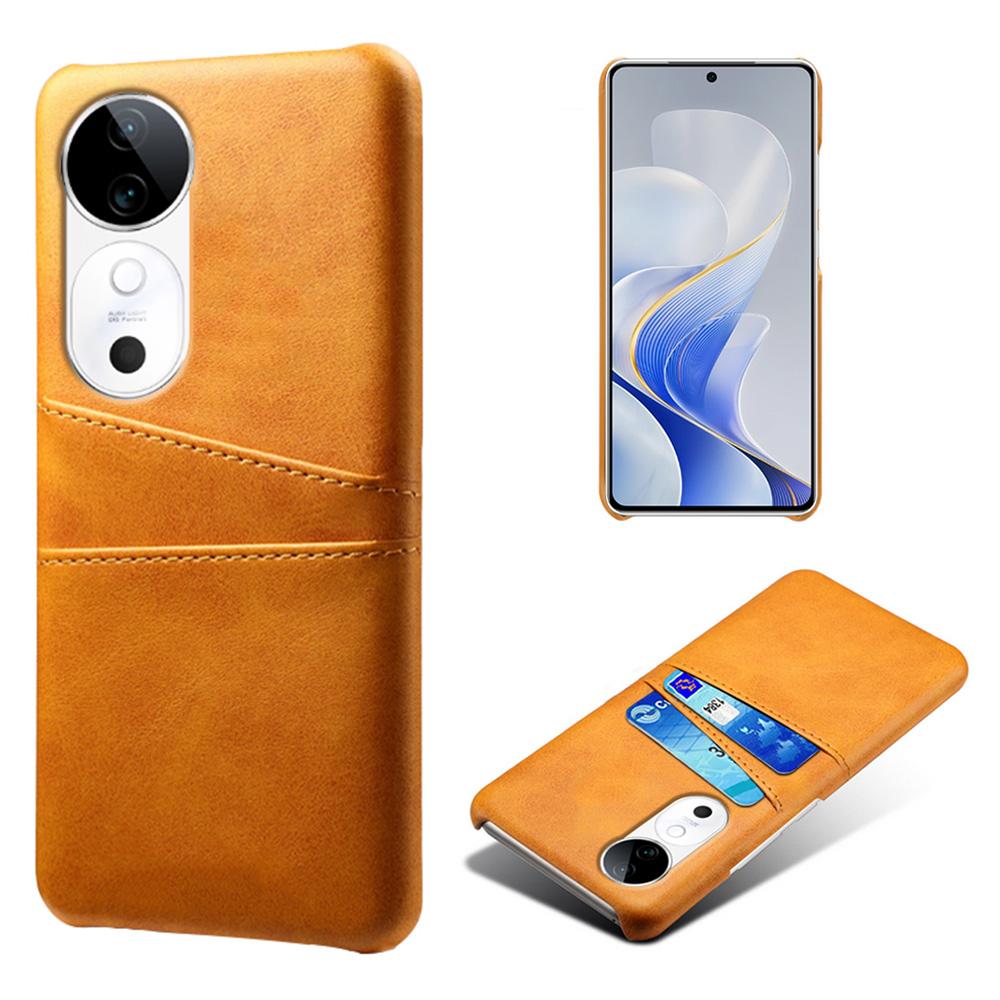 For vivo S19 5G Case Dual Card Slots PU Leather+Hard PC Phone Cover