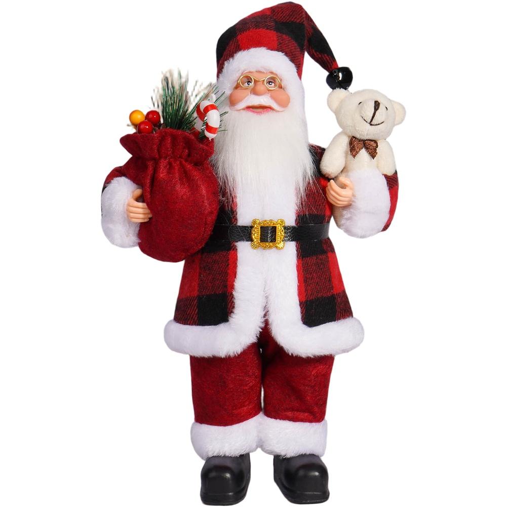 Очаровательная праздничная фигурка Санты Рождественское торжество 12 дюймов Любимая часть декора Классическое праздничное очарование Привлекательный дизайн