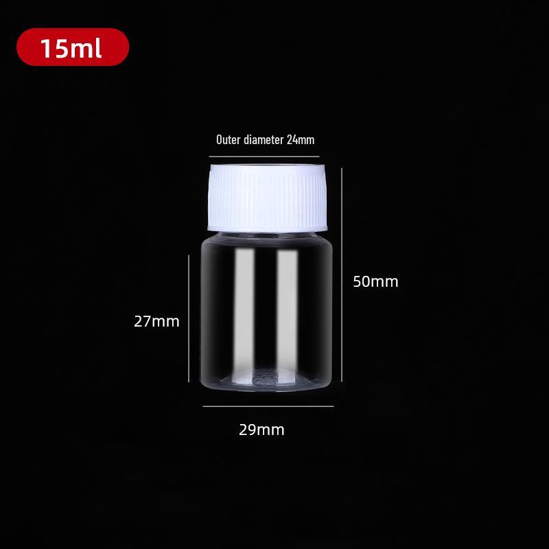 Clear Wide-Mouth PET Plastic Bottles, 50ml & 100ml - Dispensing/Capsule Bottles for Medicine.
