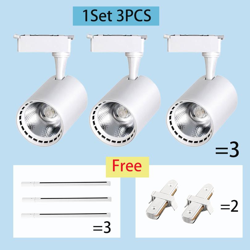 Set Led Track Light Fixture COB Track Lighting Wall Lamp Rail 220V Spot Lights Led track rail Spotlight Clothing Store Shop Home