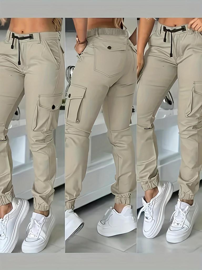2025 Women's Fashion Multi-pocket Ankle-tie Workwear Pants