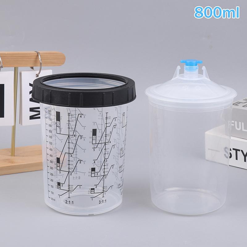 1Pc Paint Spray Cup 180/350/800ml Plastic Paint Mixing Cup Disposable Paint Cup Spray Pot Type Quick Cup