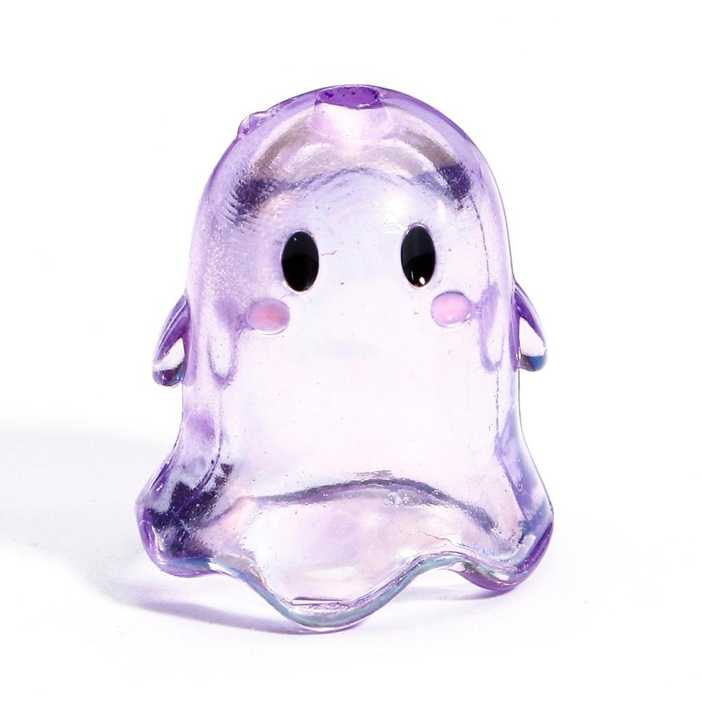 5 PCs Acrylic Halloween Ghost Beads For DIY Charm Jewelry Making MulticolorTransparent Beads 17mm x 15mm, Hole: Approx 1.8mm