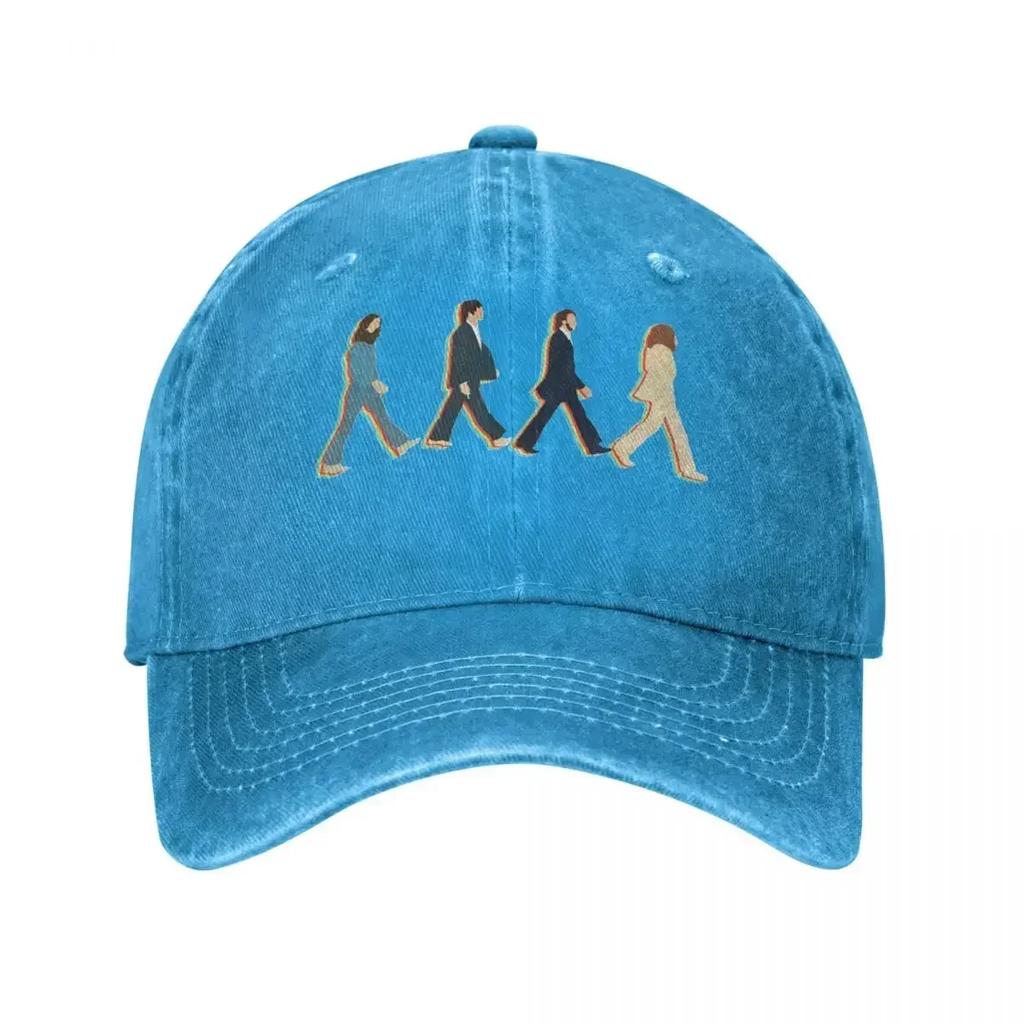 Lässige Road Music Die Beatle Baseballkappen Unisex Stil Used-Look Denim Kopfbedeckung Outdoor Reisen Verstellbare Passform Hüte Kappe