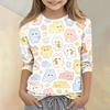 Kids Animal Print Crew Neck 3/4 Sleeve Casual T Shirt Soft Fabric Lightweight Comfortable Fit for Everyday Wear